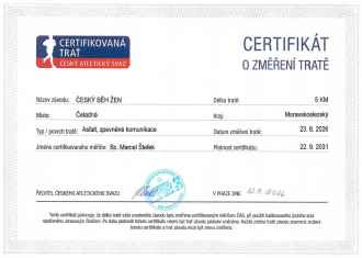 Certifikát ČAS